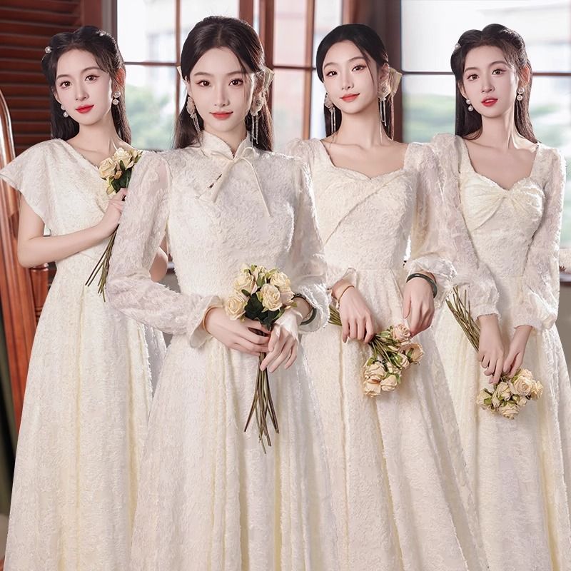 伴娘服2025新款姐妹团伴娘裙冬季仙气质伴娘晚礼服女高级感小众