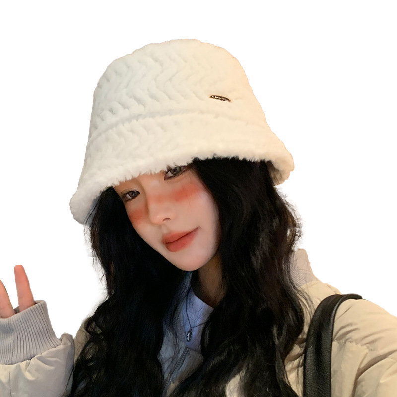 Nuovo cappello a secchiello piccolo caldo in peluche per l'autunno e l'inverno, per il tempo libero all'aperto, per il turismo, per mostrare il viso_voghion.com
