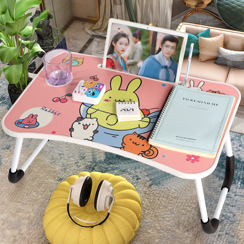 床上可折叠卡通笔记本电脑桌 学生宿舍写字书桌 多功能懒人桌定制