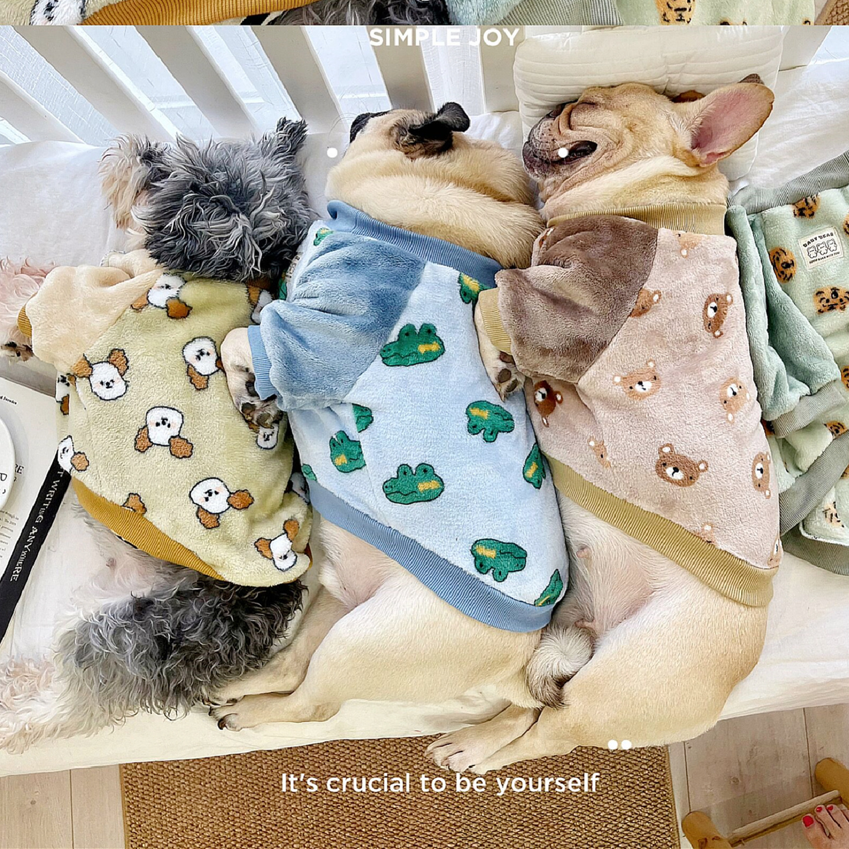 기모 따뜻한 애완 동물 옷 Fa Dou 가을/겨울 두 다리 옷 차이 개 코지 홈 옷 Ying Dou Bully Dog Pajamas