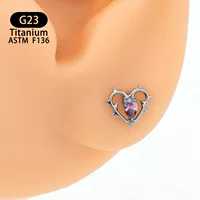 Серьги-гвоздики из титанового сплава F136 с инкрустацией циркония G23, новые, с внутренней резьбой, для ушей и губ.