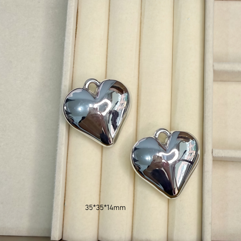 Chapado en oro y plata para proteger el color de la superficie brillante de acrílico melocotón amado colgante en forma de corazón pulsera manual collar de clavícula juguete DIY image 18