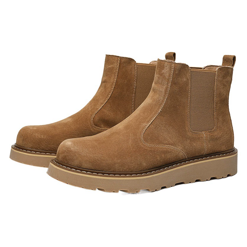 Новые высокие кожаные ботинки на толстой подошве, мужские рабочие ботинки челси в британском стиле в стиле ретро, сапоги-сигареты, ботинки из ревеня с рукавами, ботинки Martin