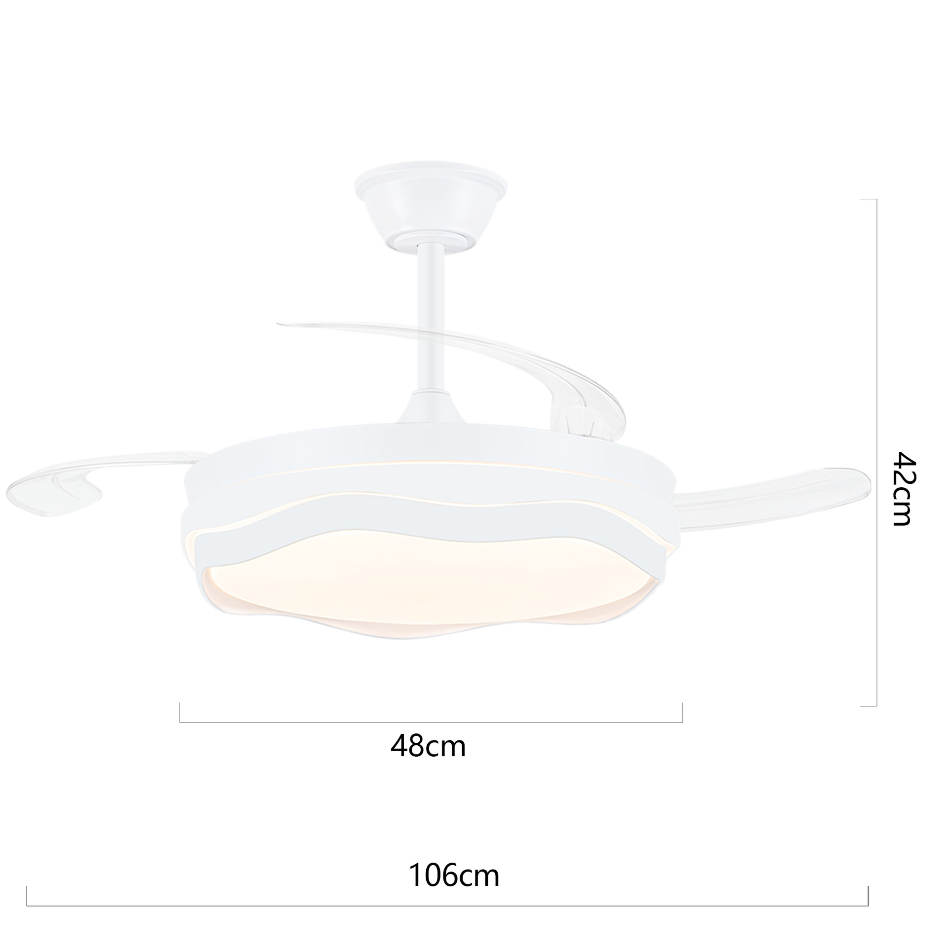 Modern air fan for living room, invisible electric ceiling lamp, new collection, light luxury style 5