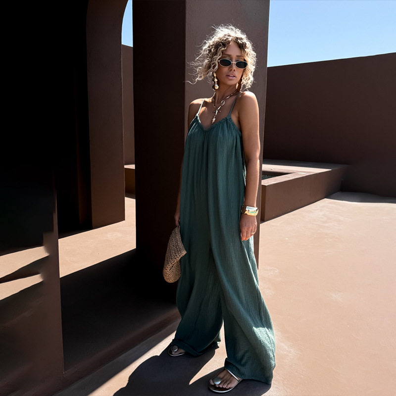 2026 transfronterizo Amazon AliExpress nuevo abrigo de cabina de damas con la espalda descubierta ropa casera suelta combinación de pantalones image 4