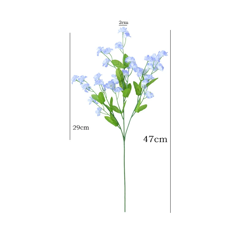 Весна одинарная ветка 3 вилки forget-me-not моделированные цветы, домашнее вино украшение свадебная фотоподдержка forget-me-not искусственные шелковые цветы