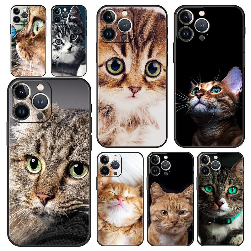 For iPhone16 phone case foreign trade new cute animal pet cat phone ca