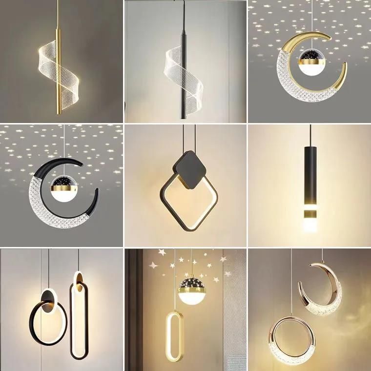 Bedroom Bedside Small Chandelier Simple Modern Internet Celebrity New Accessible Luxury Living Room Background Wall Bar Aisle Long Line Chandelier
