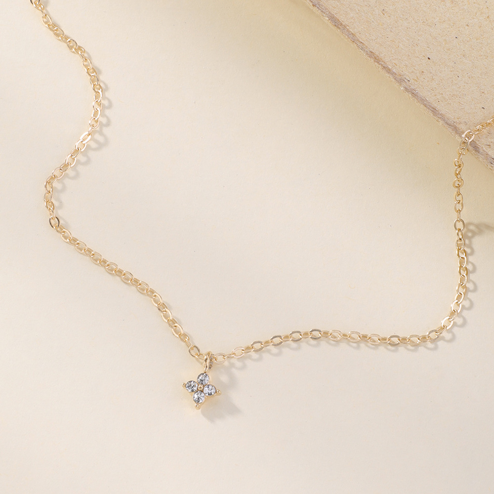 Simple geometric diamond short necklace wholesale