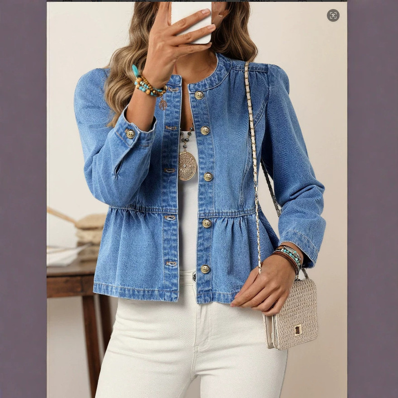 In-stock 2026 new model cross-border foreign trade women's clothing, popular on TIKTOK, Amazon, WISH, women's denim jacket In-stock 2026 new model cross-border foreign trade women's clothing, popular on TIKTOK, Amazon, WISH, women's denim jacket