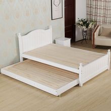 全实木儿童拖床抽拉床地板床小户型床推拉床单独拖拉床厂跨境批发