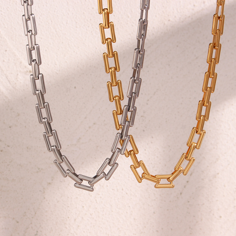 Fashion Geometric Stainless Steel Plating Bracelets Necklace