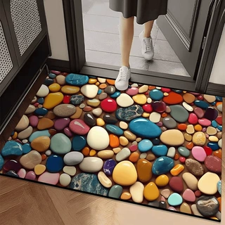新款鹅卵石硅藻泥地垫室内防滑易打理脚垫玄关耐蹭耐用入户门地垫