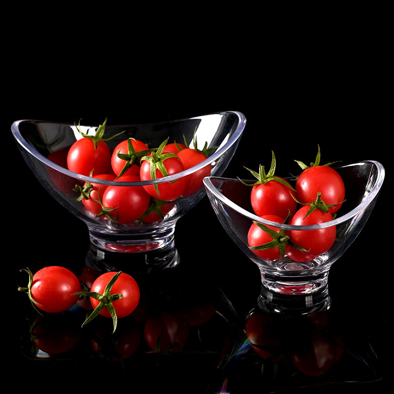 Shatter-resistant ice cream cup transparent ingot fruit plate fruit dessert bowl PC drop-resistant dried fruit snack bowl boat salad bowl Shatter-resistant ice cream cup transparent ingot fruit plate fruit dessert bowl PC drop-resistant dried fruit snack bowl boat salad bowl