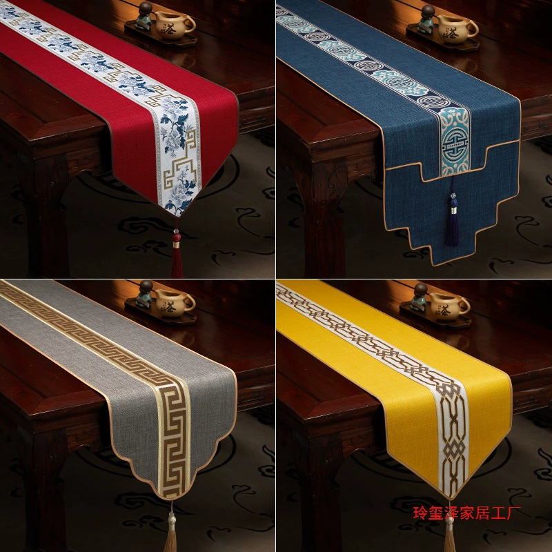 Новый настольный флаг в китайском стиле, водонепроницаемый чайный коврик в стиле дзен, ткань для чайного стола, легкая роскошная ткань для журнального столика, длинная скатерть, ткань для чайного коврика