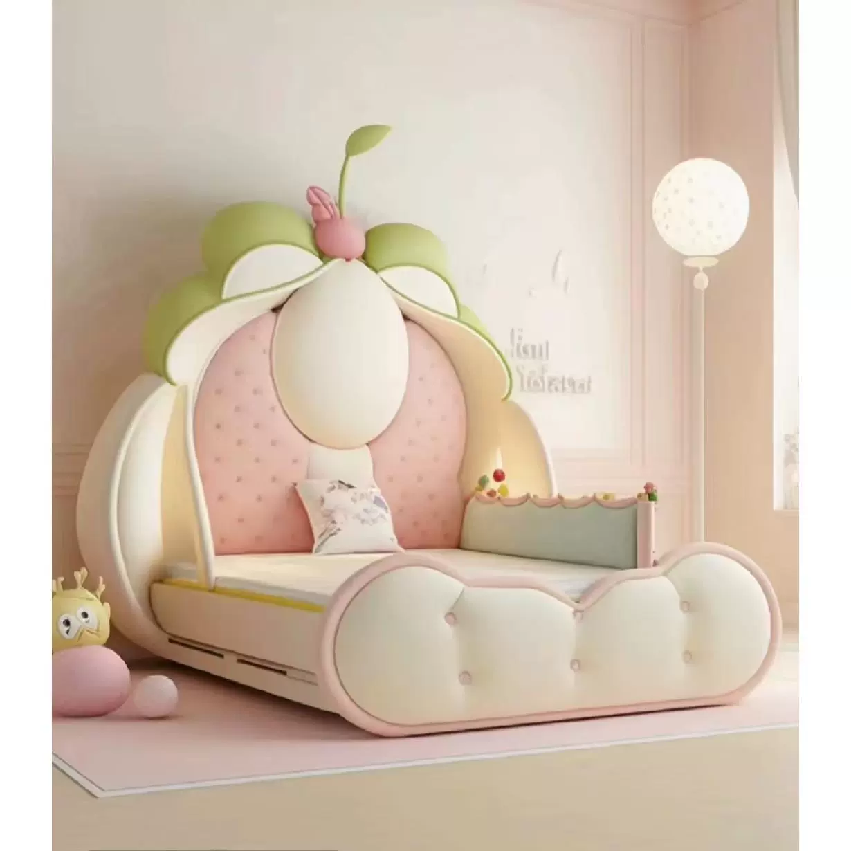 Детская кровать феи для малышей, кровать с лотосом высокой четкости, кровать принцессы в стиле принцессы, кровать из цельного дерева, бесплатная доставка