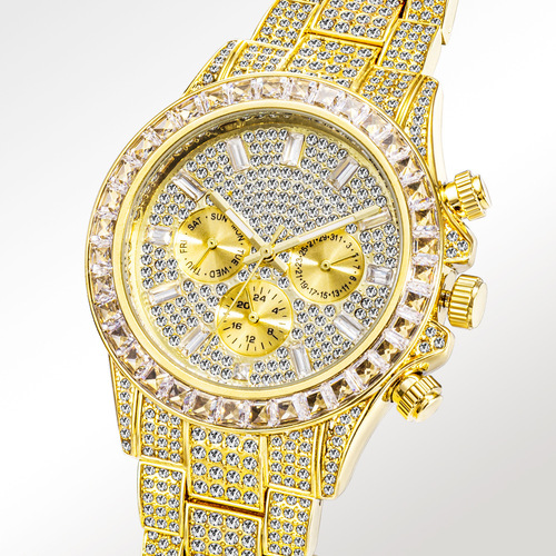 MISSFOX watch European and American big-name fashion high-end Daytona hip-hop starry diamond British men's watch