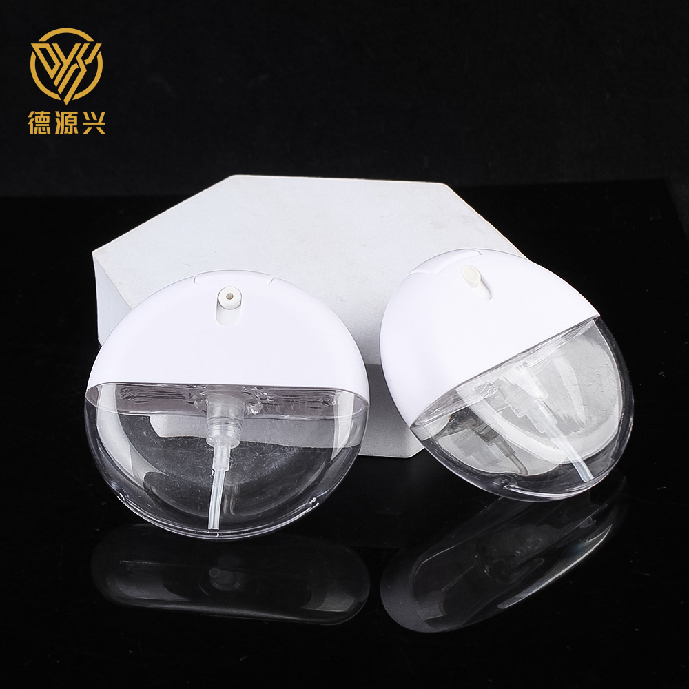 新款30ml多样式卡片圆形香水分装瓶全塑透明酒精消毒水PET喷雾瓶
