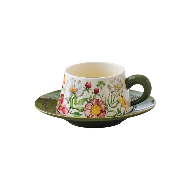 Girasol taza de café regalo souvenirs diseñador cooperación evento del día del maestro regalo pintura retro flor taza y platillo