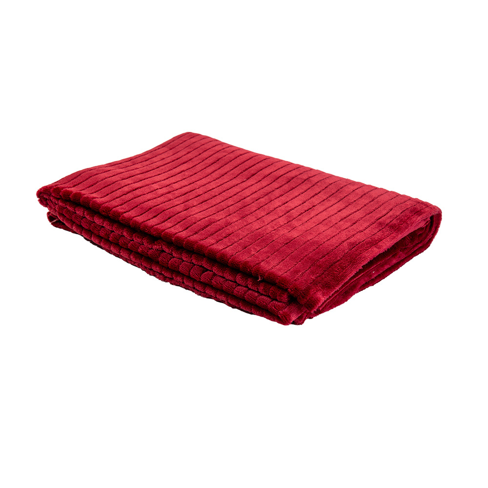 可定 制颜色防静电舒适柔软条纹提花毛毯布料冬季加厚睡衣法兰绒