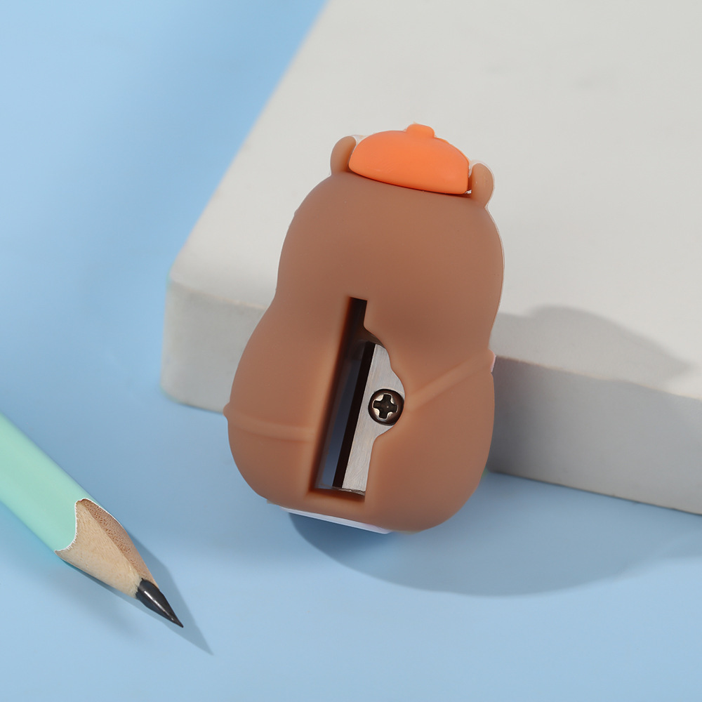 Capibara lápiz cortador de dibujos animados lápiz cortador de dibujos animados lápiz cortador de lápiz para niños lápiz cortador de lápiz para estudiantes lindo