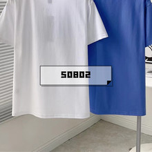 50802 女式夏款T恤 胸前字母印花精梳棉圆领休闲短袖 一件包邮