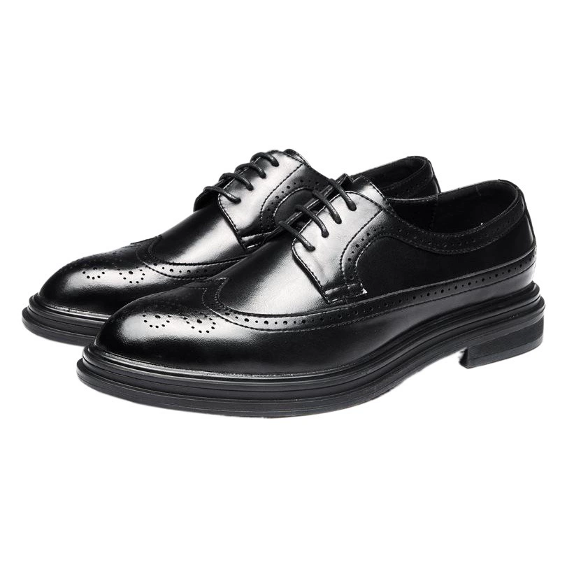 Корейские мужские туфли с острым носком, Модные Винтажные повседневные туфли в британском стиле на шнуровке, мужские туфли с резной отделкой броги 3028-X