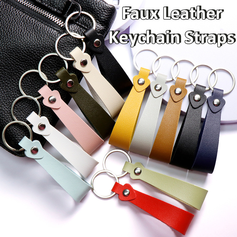 New Pu Leather Keychain for Men and Women, Fresh Style Key Chain Lanyard, Universal Pendant, Creative Anime Keychain