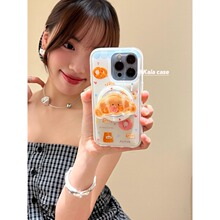 卡通ins美味牛角包摇摇乐适用苹果16promax手机壳iphone14新款15
