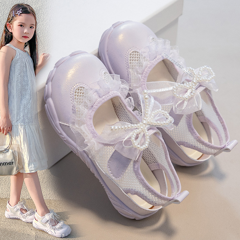 Sandálias princesa de niñas 2026 verano para niños zapatos de playa huecos zapatos casuales de moda para niños mayores image 4