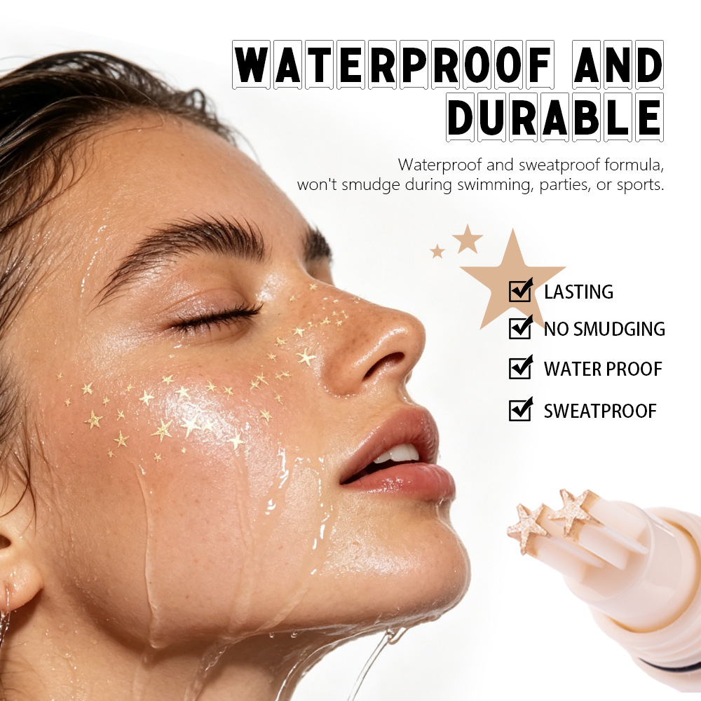 Maquillaje transfronterizo PAGE VINE cara pintada estrella parpadeante sello de pecas no es fácil de desvanecer sello de maquillaje de belleza
