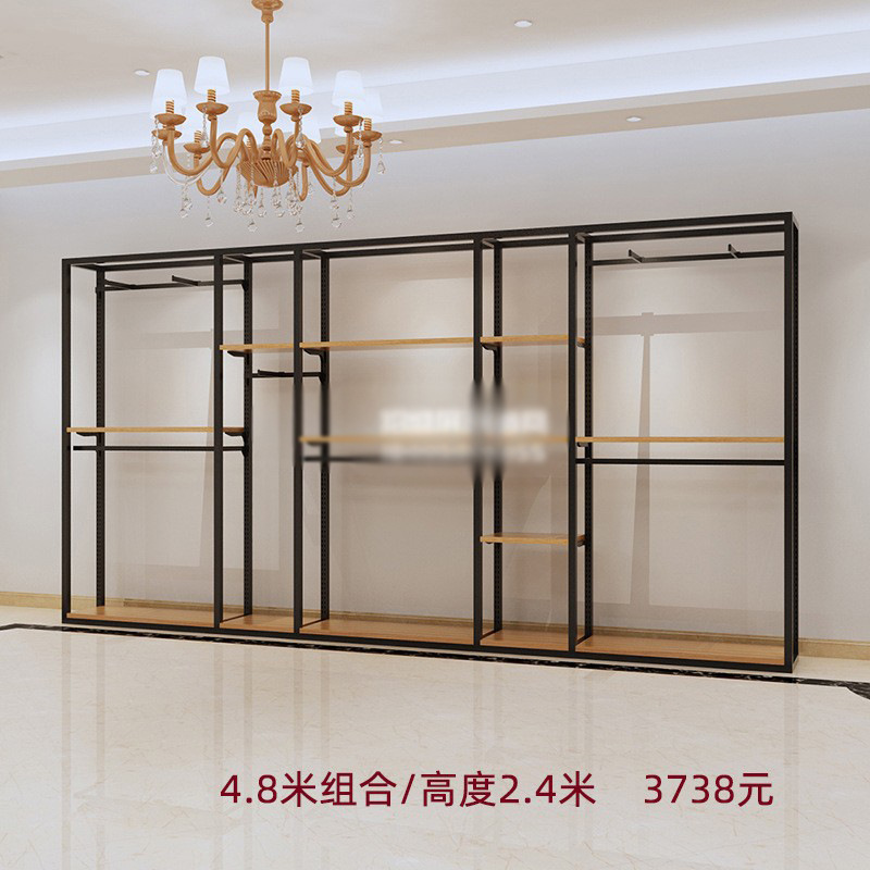 Tienda de ropa de alta gama soporte de exhibición estante de los hombres vitrina de piso negocio casual hombres tienda de ropa colgando estante