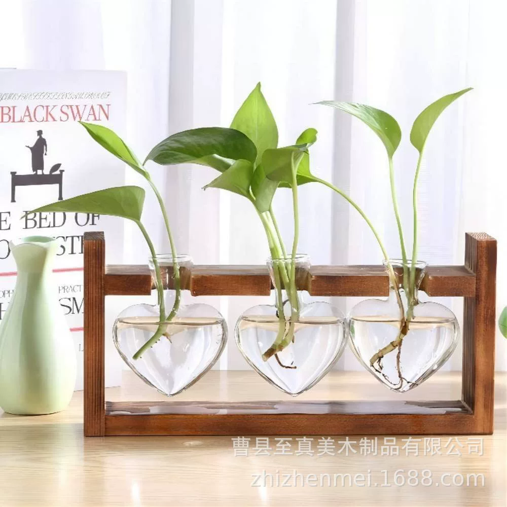 Зеленая Роза Гидропонная посуда Стеклянные заслонки Украшение дома Офисный Рабочий стол Маленькая ваза Украшения для гостиной Цветок Расположение