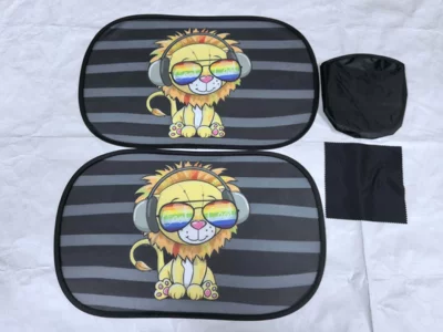 Sun shade, Cartoon Car Side Window Thick Sunshades - 4930-glasses-lion