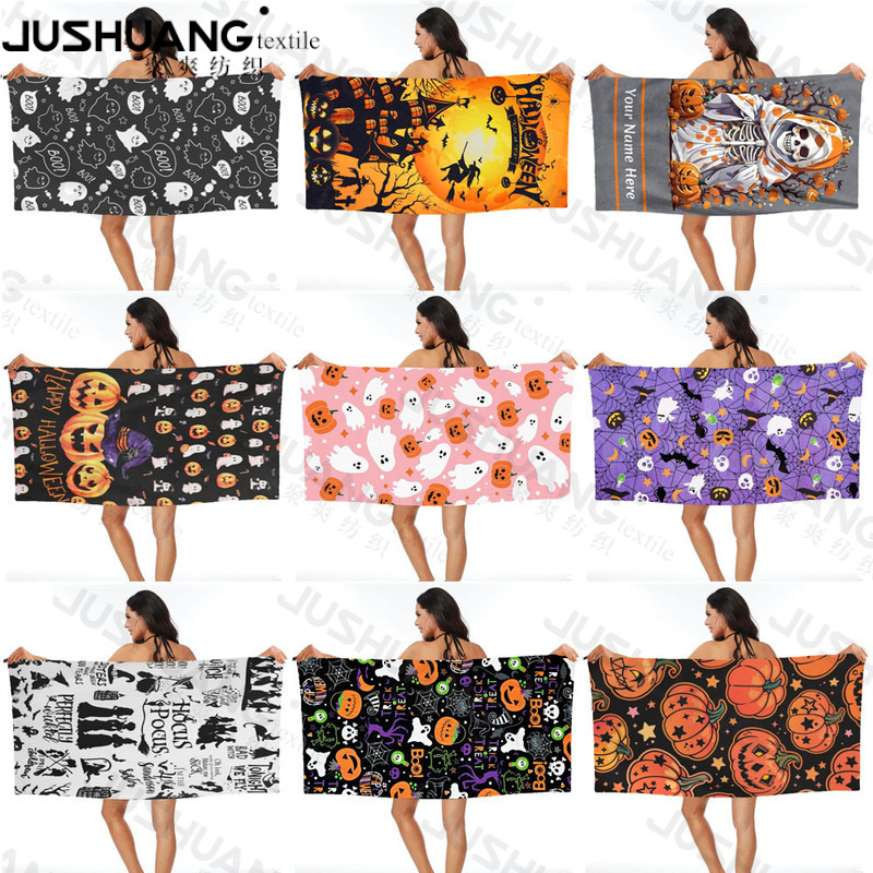 Halloween beach towel bath towel wholesale microfiber to figure digital printing portable quick-drying absorbent amazon