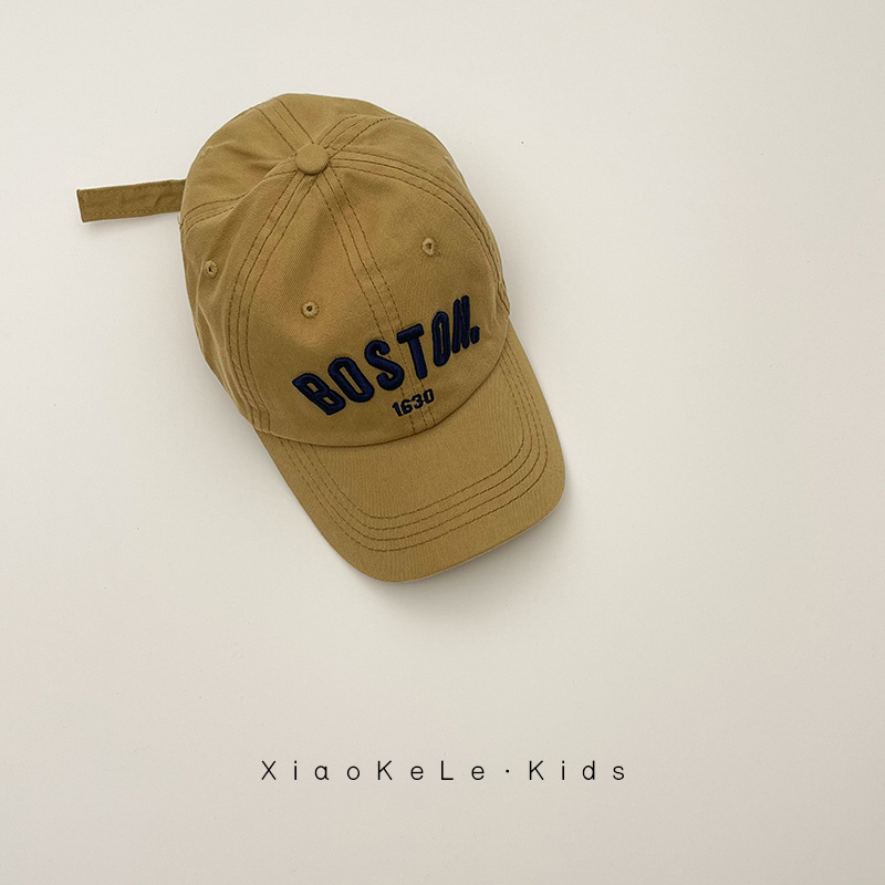 ins sombrero para niños bordado coreano sombrero de béisbol primavera y otoño 2 años de niño sombrero de lengua de pato niñas estilo extranjero moda versátil