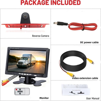 for Ford Transit high-position: Vehicle camera - 7inch-desktop-monitor-high-position-reversing-camera