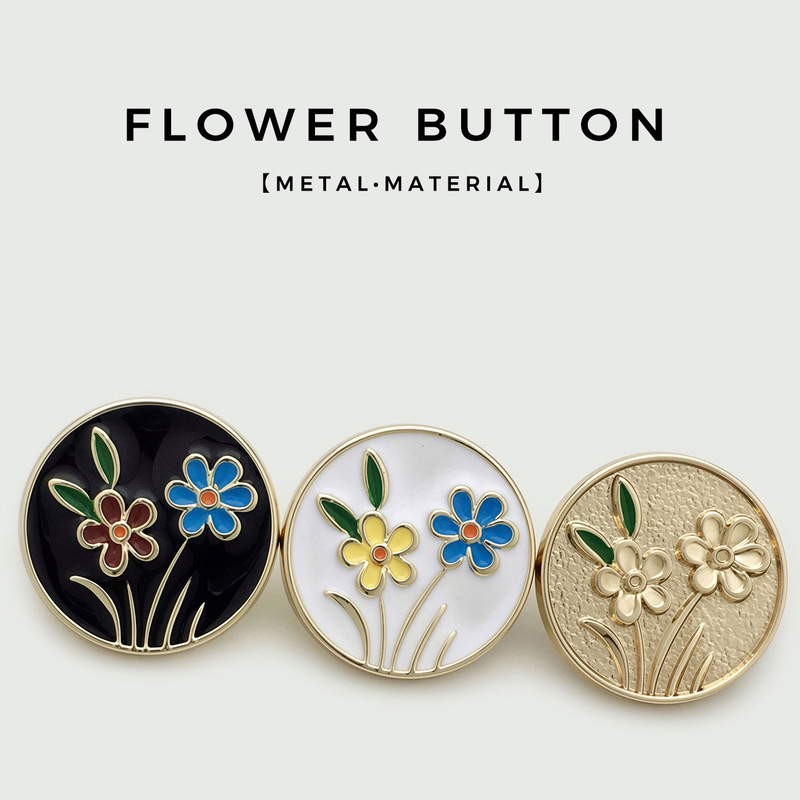 Palace-style French floral oil-drip buttons, oil-coated metal round buttons for coats, suits, sweaters, and cardigans Palace-style French floral oil-drip buttons, oil-coated metal round buttons for coats, suits, sweaters, and cardigans