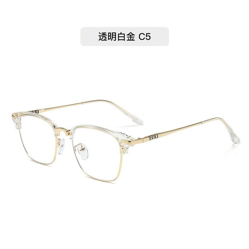 TR90 temperamento negro oro medio marco marco de gafas de miopía para hombres puede equiparse con un número de grados marco de cejas de protección contra la luz azul medio marco de cejas mujeres