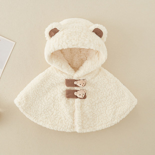 Baby's Cloak Winter Wear Windshield Shawl Newborn Baby's Going Out Warm Cloak fleece-lined Thickened Children's Windproof Jacket