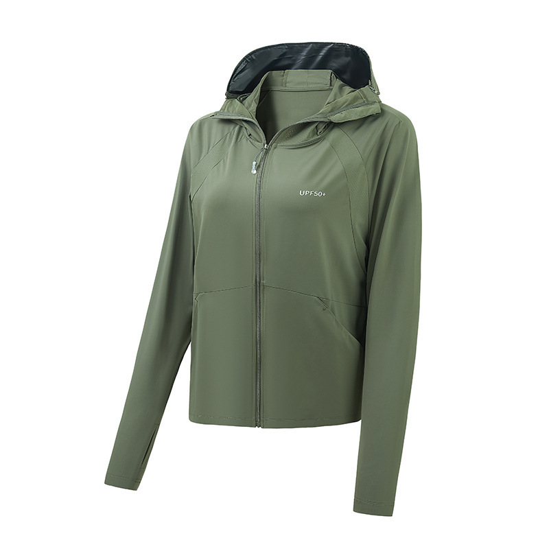 Camello con chaqueta de protector solar de seda de hielo, ropa de piel de hombre, ropa de protector solar de verano delgada, cardigán, ropa de protector solar UV