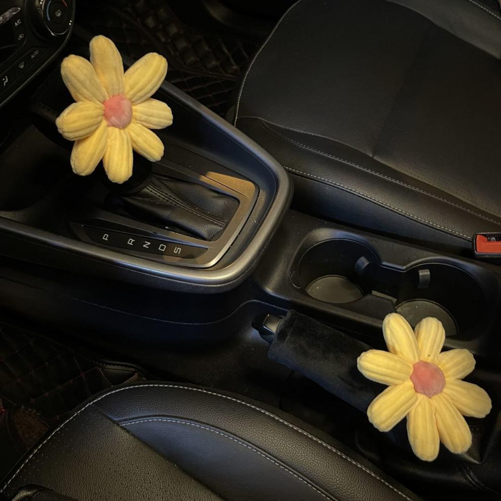Little Dinosaur Car Gear Shift Cover, Gear Lever Protective Cover, Manual and Automatic Gear Cover, Universal Cute Handbrake Cover Set