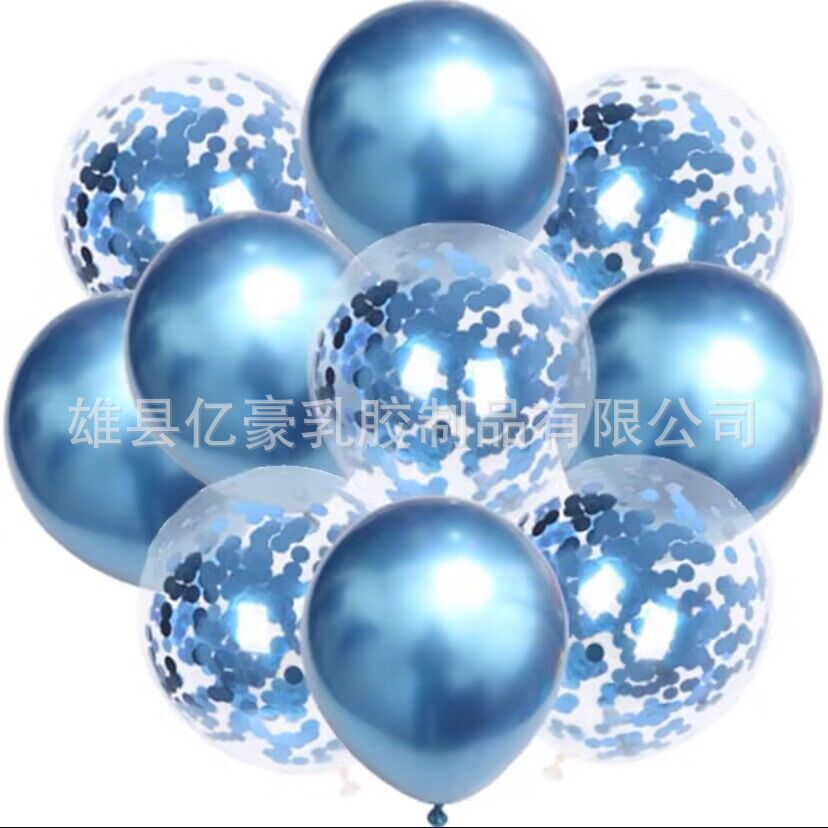 Transfronterizo 12 pulgadas transparente lentejuelas globos de metal combinación fiesta decoración de cumpleaños rojo en línea engrosado lentejuelas globos