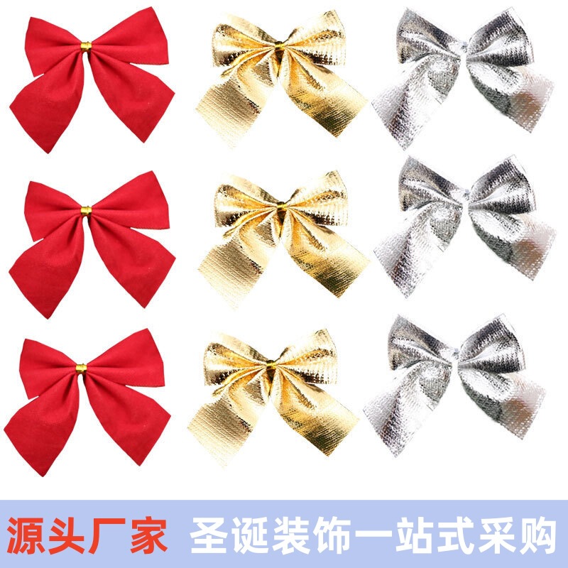 Manufacturer Christmas Bow 5.5cm 12 Red Bow Gold and Silver Red Cloth Christmas Tree Decoration Pendant Manufacturer Christmas Bow 5.5cm 12 Red Bow Gold and Silver Red Cloth Christmas Tree Decoration Pendant