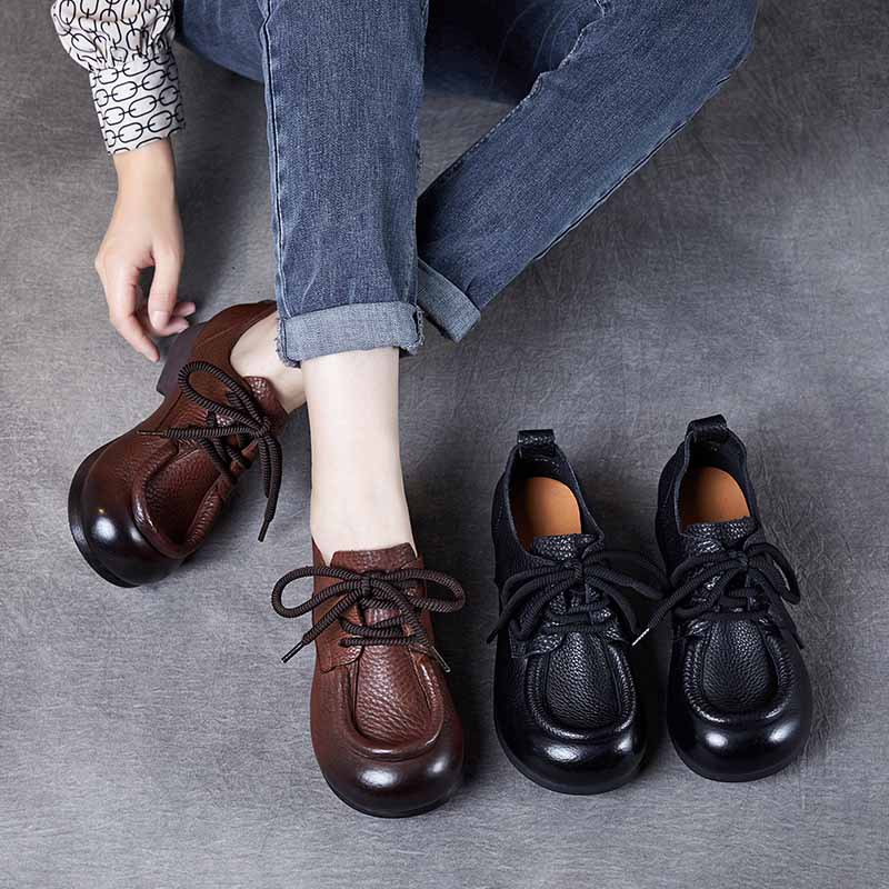 以一 Кожаная ретро голова куклы, туфли для отдыха, новая коллекция, воловья кожа, мягкая подошва