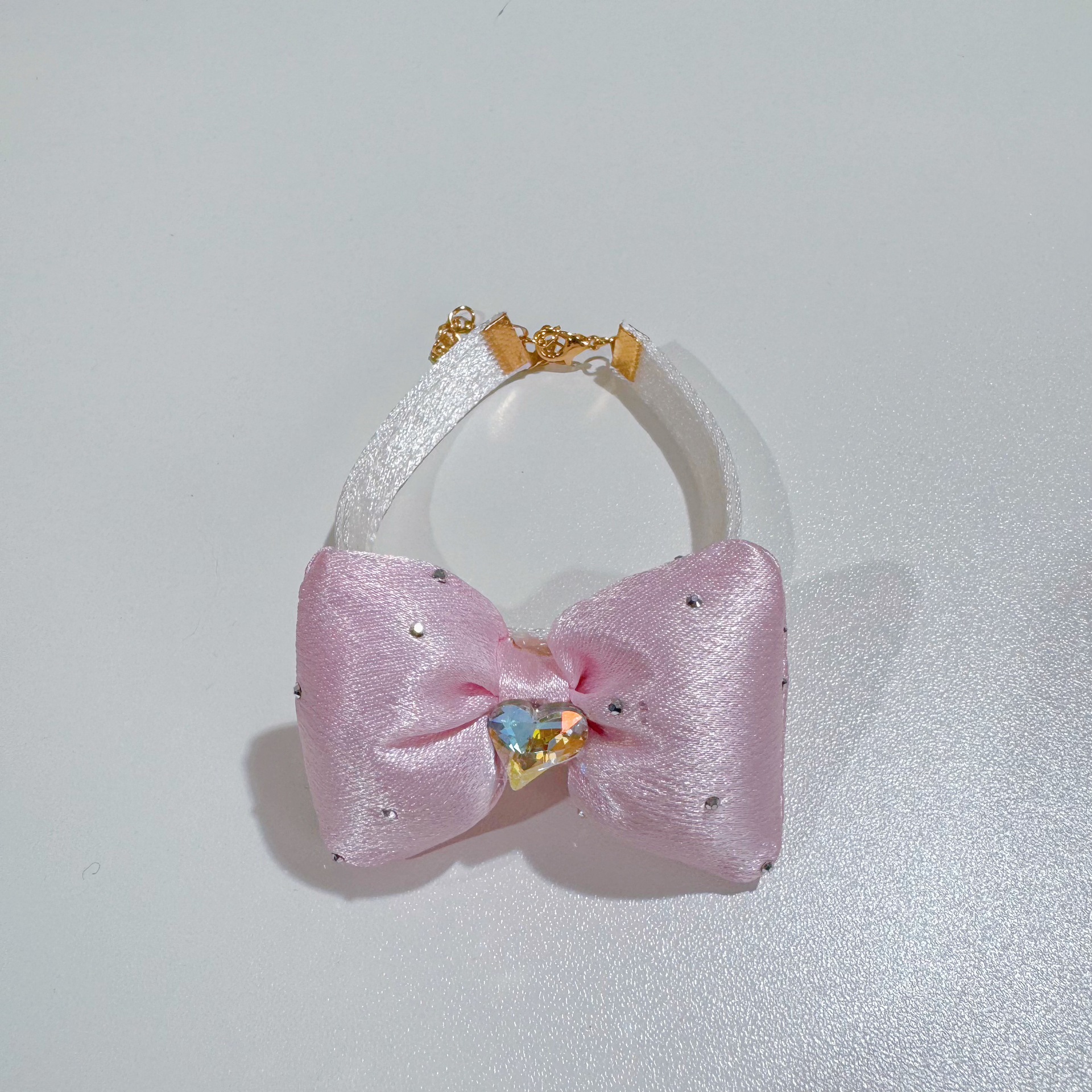 20g Weight Pet Collar Type Of Pet Supplies 1 Piece Quantity Casual, Daily Occasion Linen Material Heart Shape, Bow Knot Pattern All Seasons Season Cute Style 1 Piece All Seasons Cute Linen Heart Shape Bow Knot Pet Collar 4