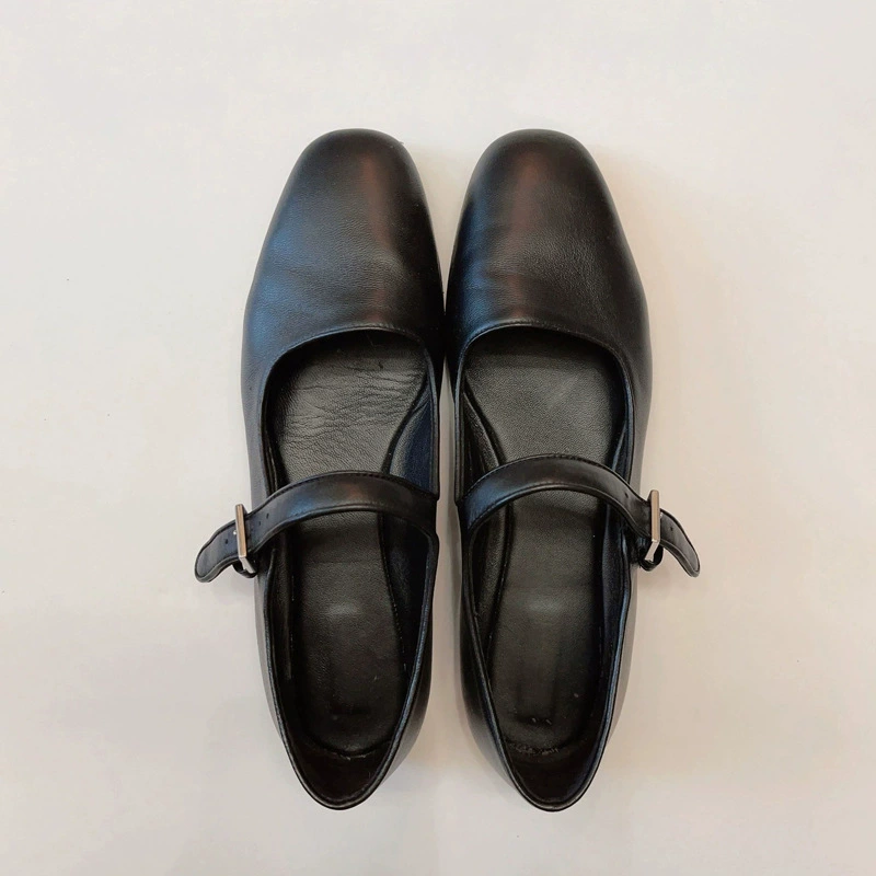 Женские однослойные туфли Mary Jane из мягкой кожи с пряжкой на мягкой подошве, туфли на плоской подошве с маленькими кожаными туфлями