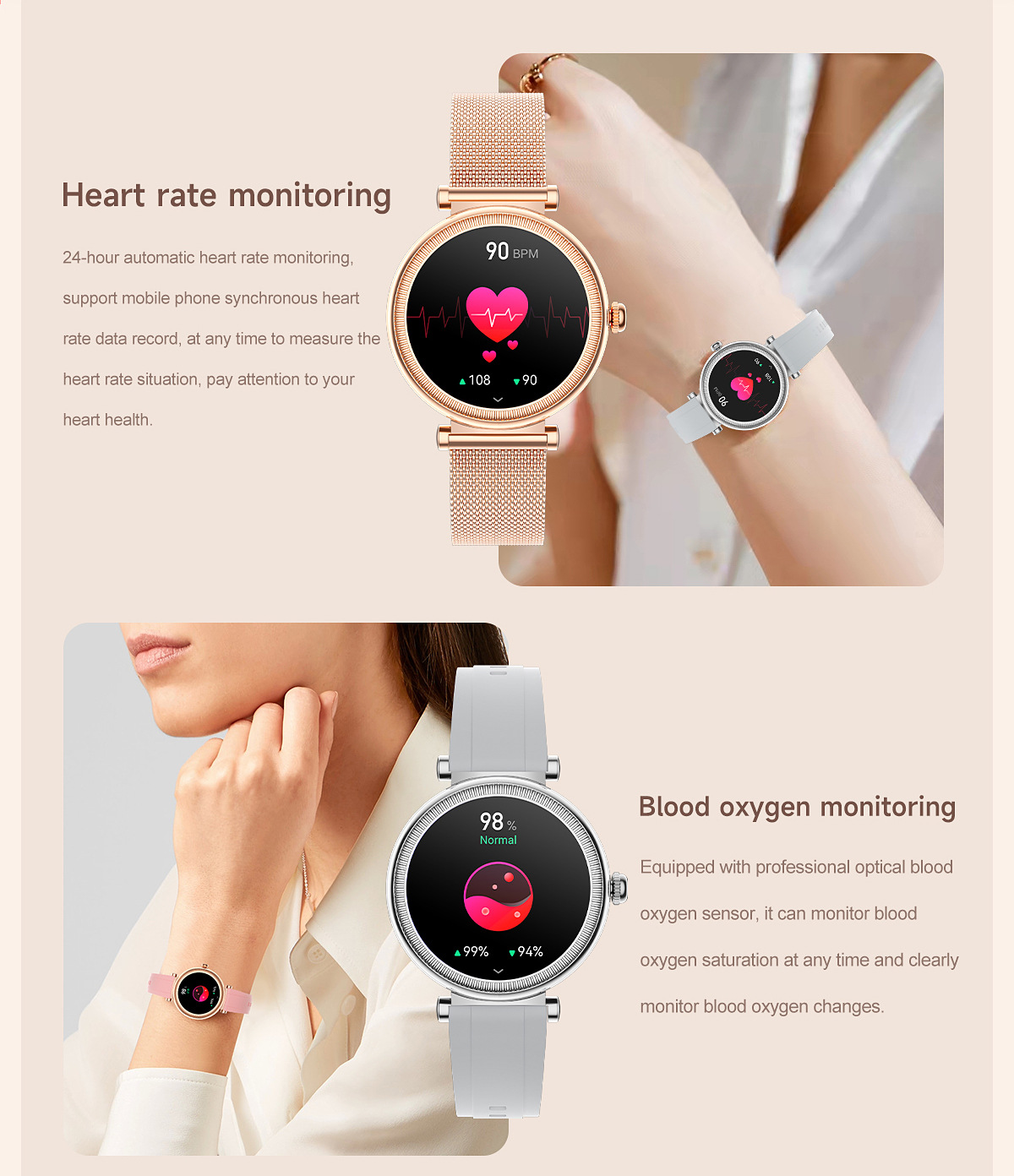 Smartwatch For Women With Colourful Light Pedometer And Round Screen_voghion.com