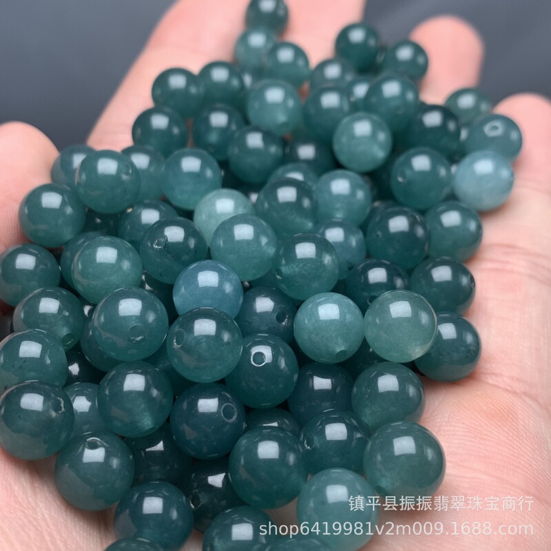 Jade 8mm Round Beads Wholesale DIY Jade Jewelry Bracelet Necklace Loose Beads Jade Beads Bracelet Blue Water Jade Loose Beads