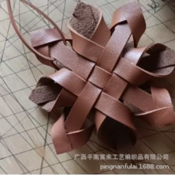 皮革雪花形状挂件壁饰墙饰民宿装饰茶室八角星竹艺工厂直销